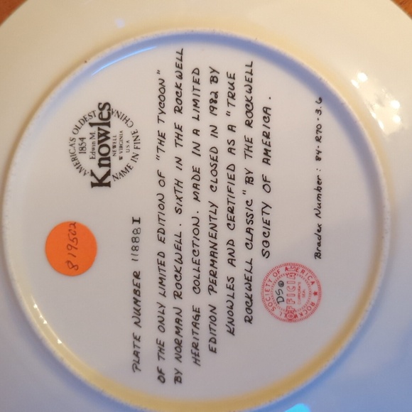 Extremely rare Norman Rockwell collectible plate. 1982 - Picture 3 of 3